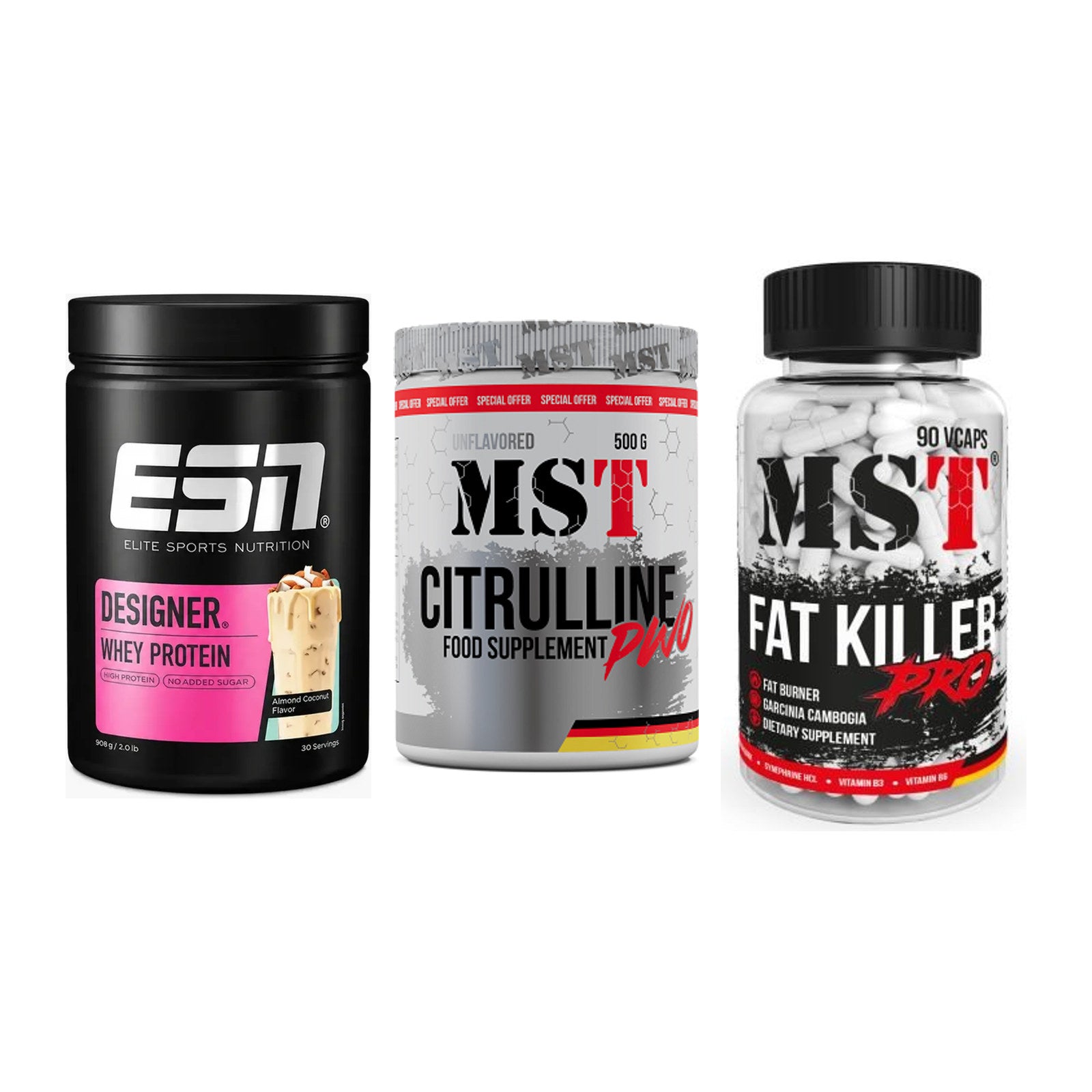 Definitionsphase-Set: ESN Designer + MST Citrulline + MST Fat Killer – alle enthaltenen Artikel