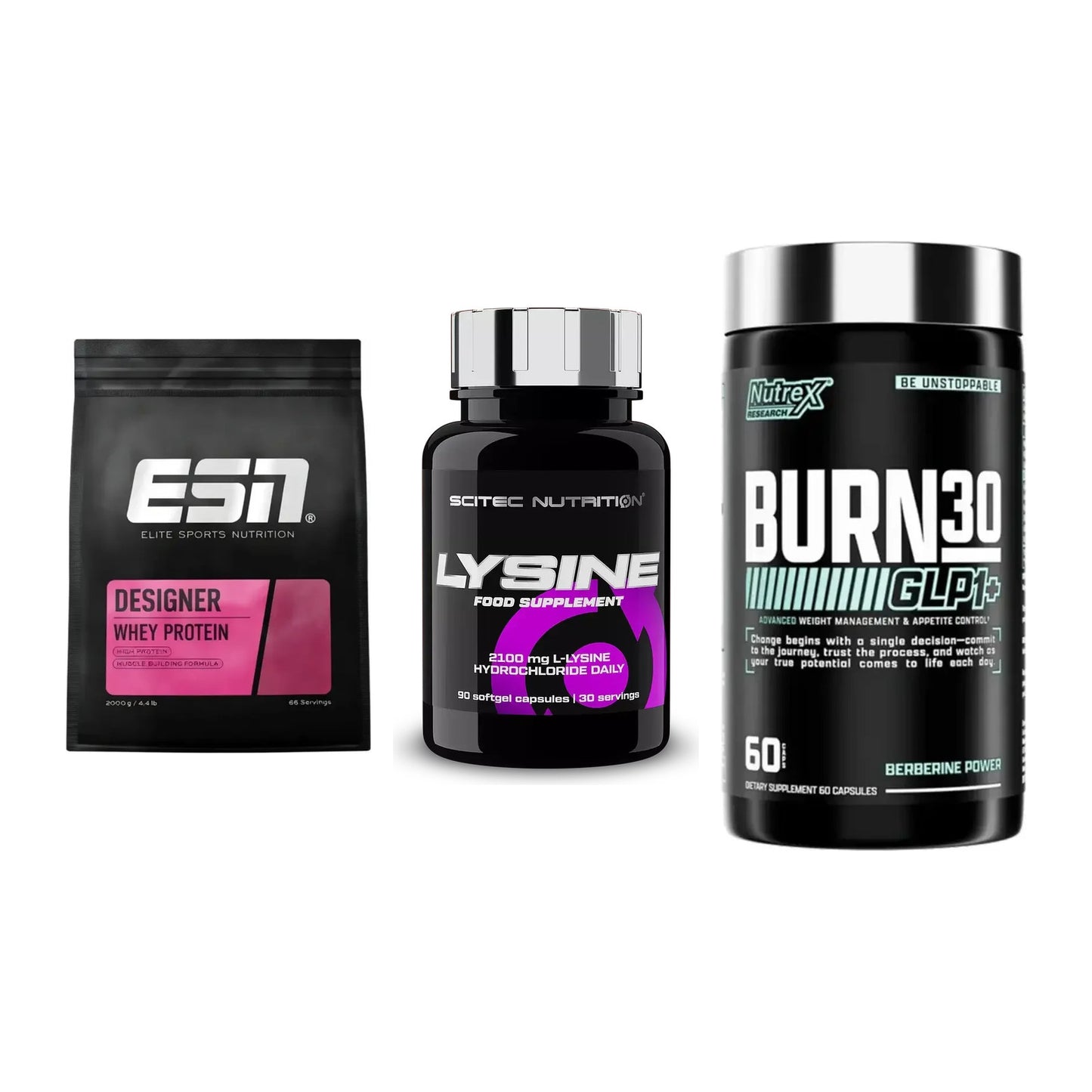 Definitionsphase-Set: ESN Designer + Scitec Lysine + Nutrex Burn 30 – alle enthaltenen Artikel