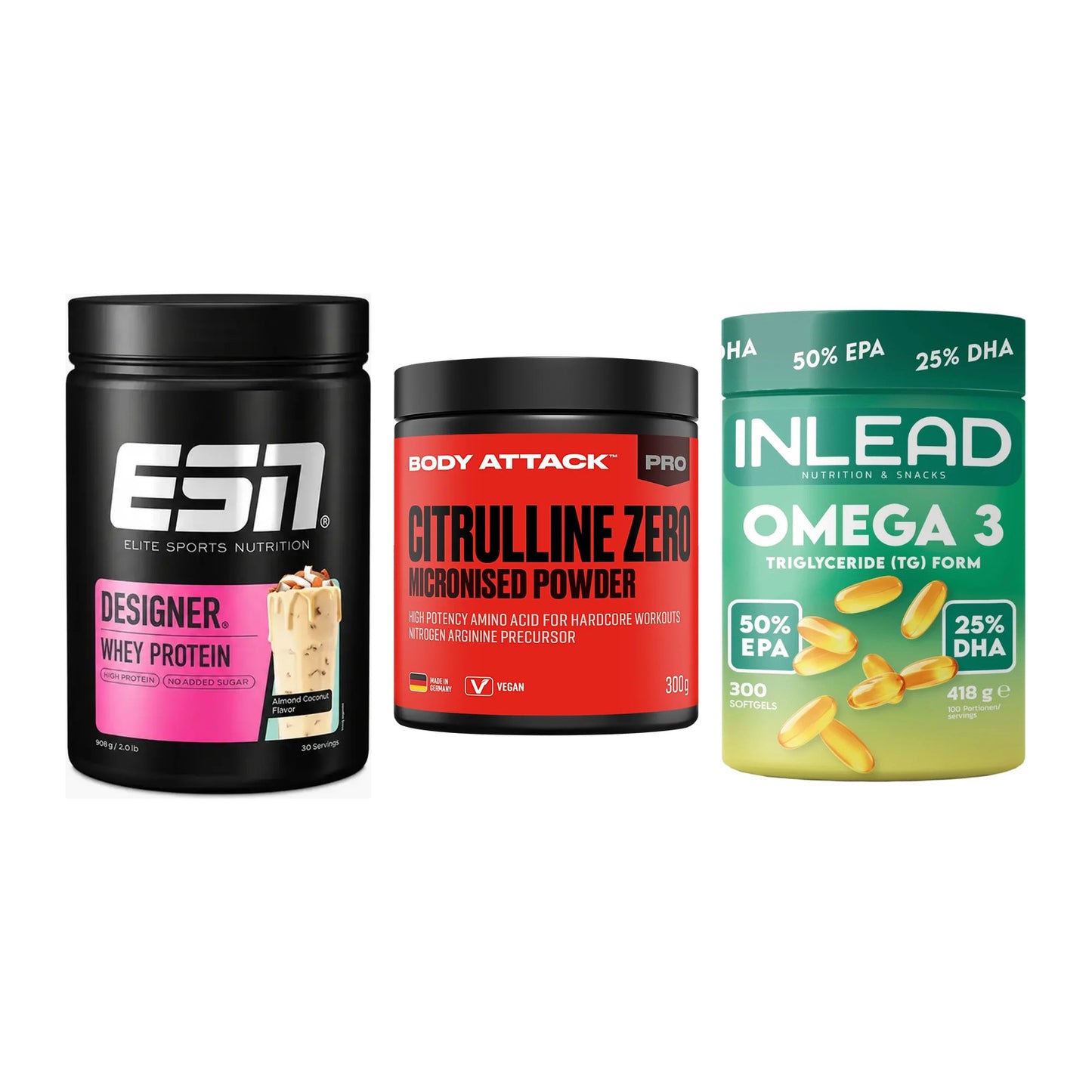 Definitionsphase-Set: ESN Designer + Body Attack + INLEAD Omega-3 – alle enthaltenen Artikel