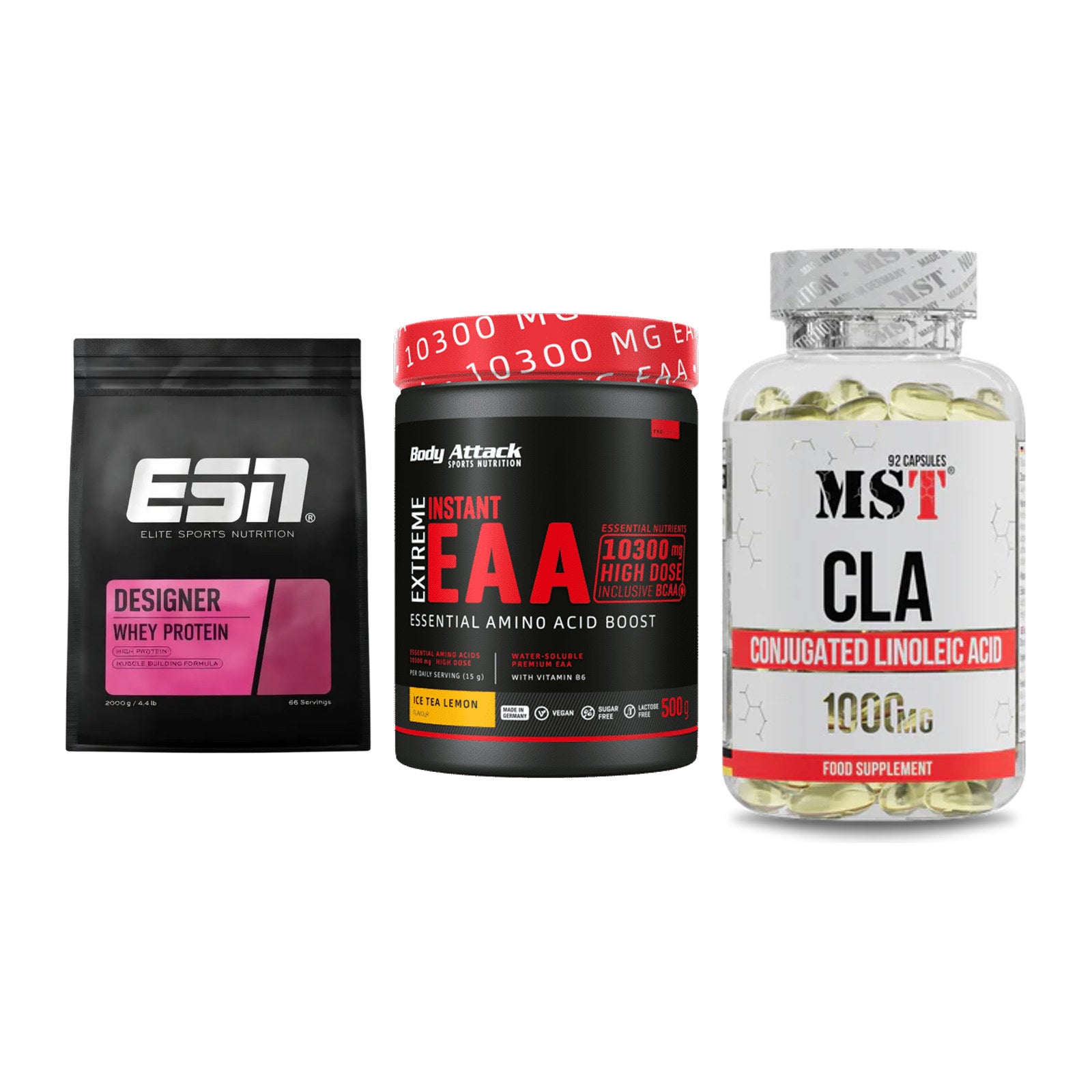 Definitionsphase-Set: ESN Designer + Body Attack + MST CLA 1000mg – alle enthaltenen Artikel