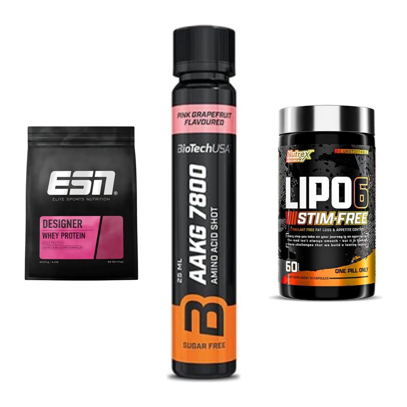 Definitionsphase-Set: ESN Designer + BioTech AAKG + Nutrex Lipo 6 – alle enthaltenen Artikel