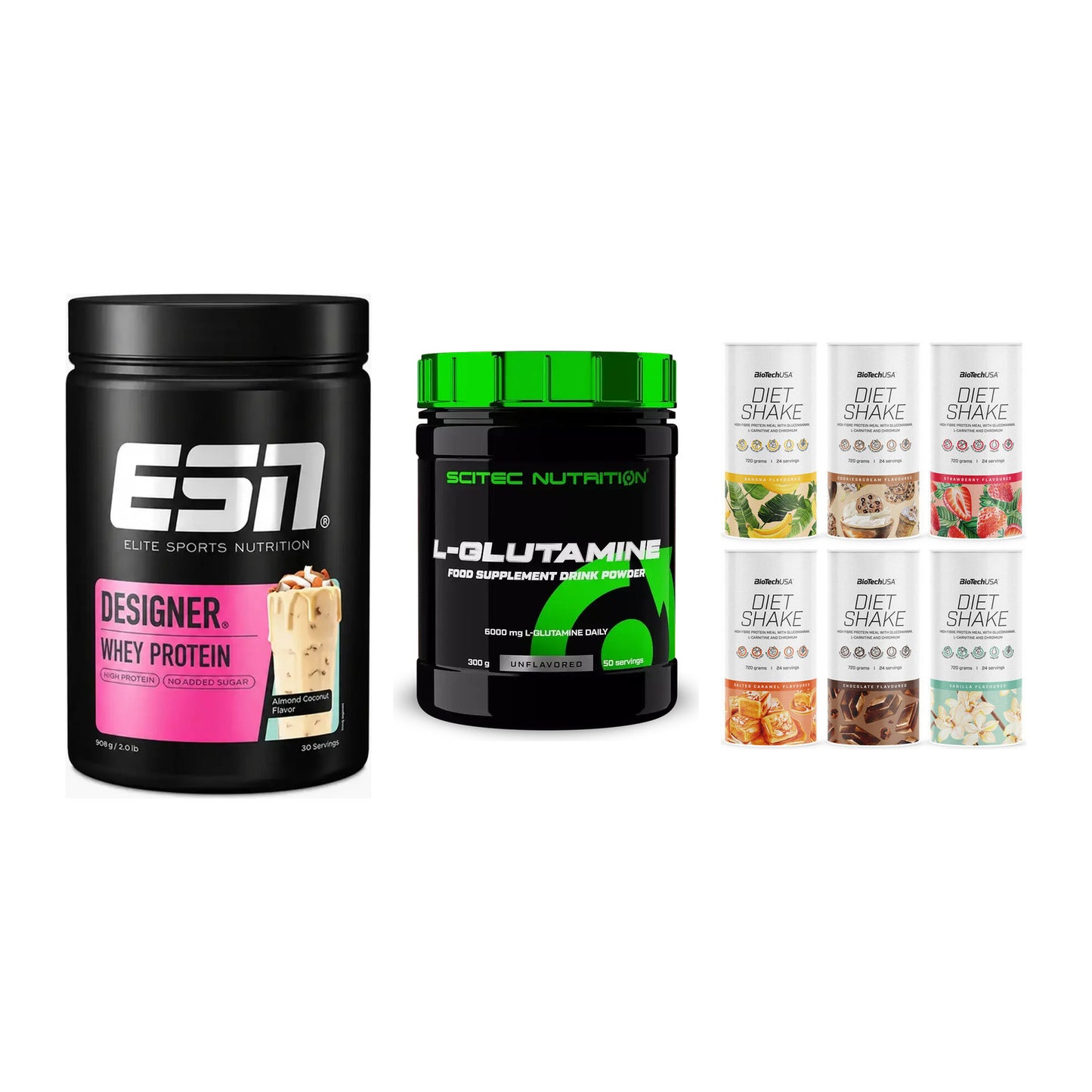 Definitionsphase-Set: ESN Designer + Scitec L-Gluta + BioTech Diet – alle enthaltenen Artikel