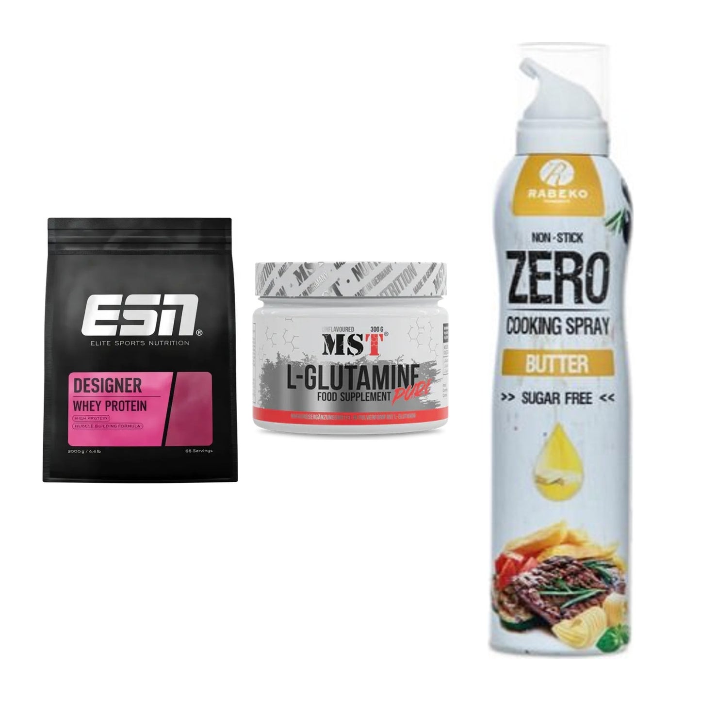 Definitionsphase-Set: ESN Designer + MST Glutamine + Rabeko Zero – alle enthaltenen Artikel