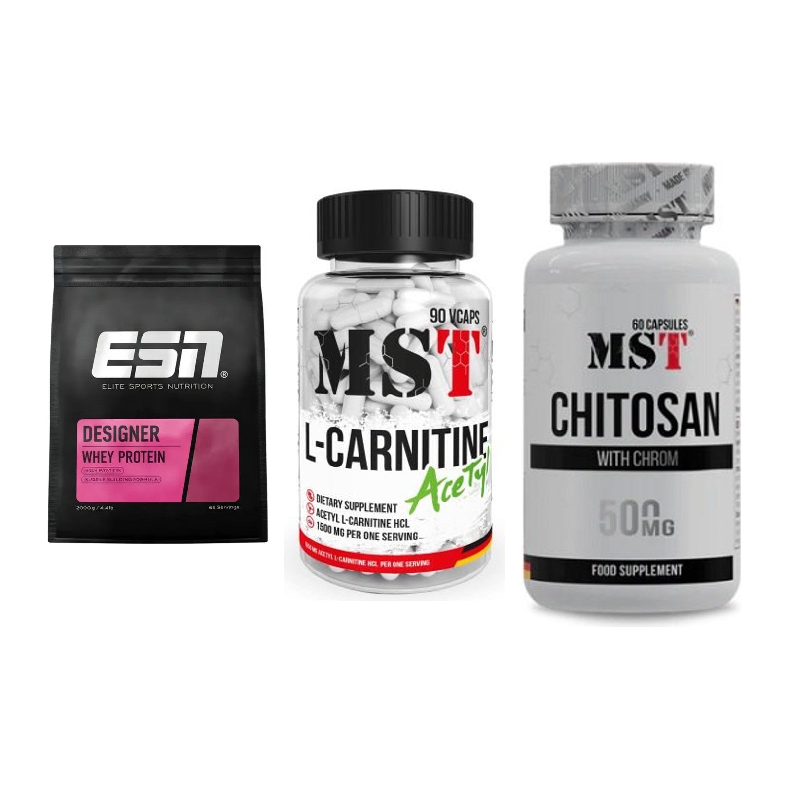 Definitionsphase-Set: ESN Designer + MST L-Carnitin + MST Chitosan – alle enthaltenen Artikel