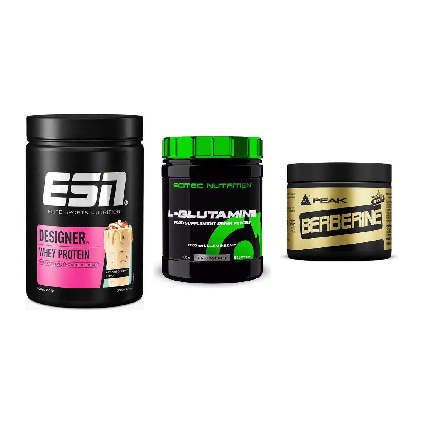 Definitionsphase-Set: ESN Designer + Scitec L-Gluta + Peak Berberine – alle enthaltenen Artikel