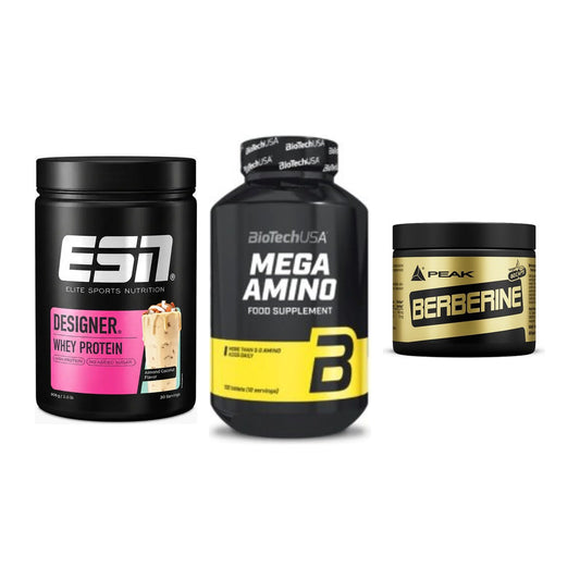 Definitionsphase-Set: ESN Designer + BioTech Mega + Peak Berberine – alle enthaltenen Artikel