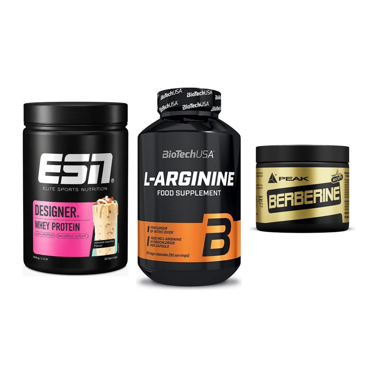 Definitionsphase-Set: ESN Designer + BioTech L-Argi + Peak Berberine – alle enthaltenen Artikel