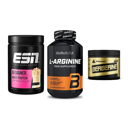 Definitionsphase-Set: ESN Designer + BioTech L-Argi + Peak Berberine – alle enthaltenen Artikel