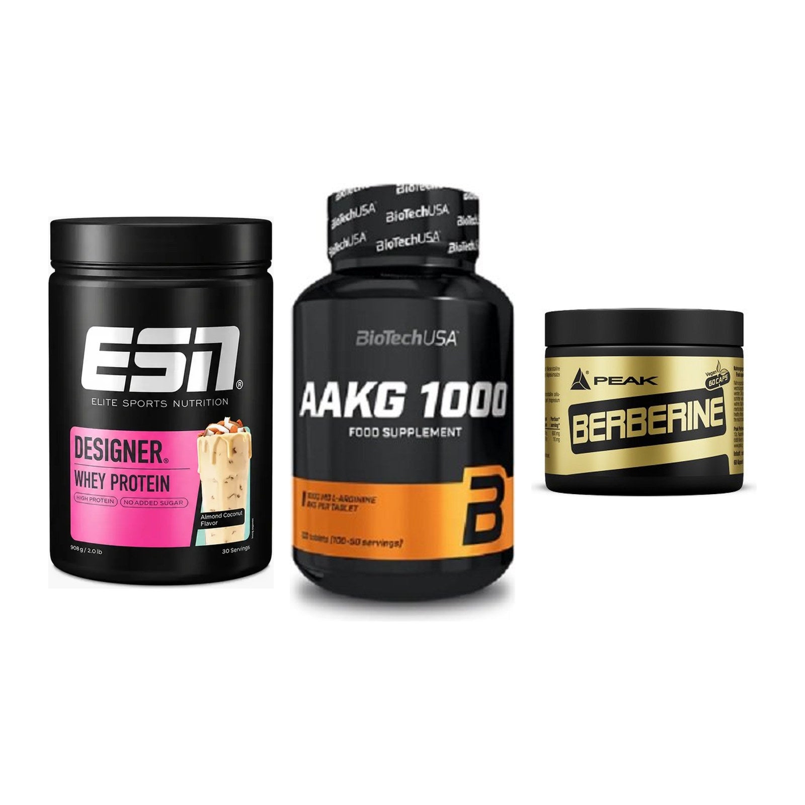Definitionsphase-Set: ESN Designer + BioTech AAKG + Peak Berberine – alle enthaltenen Artikel