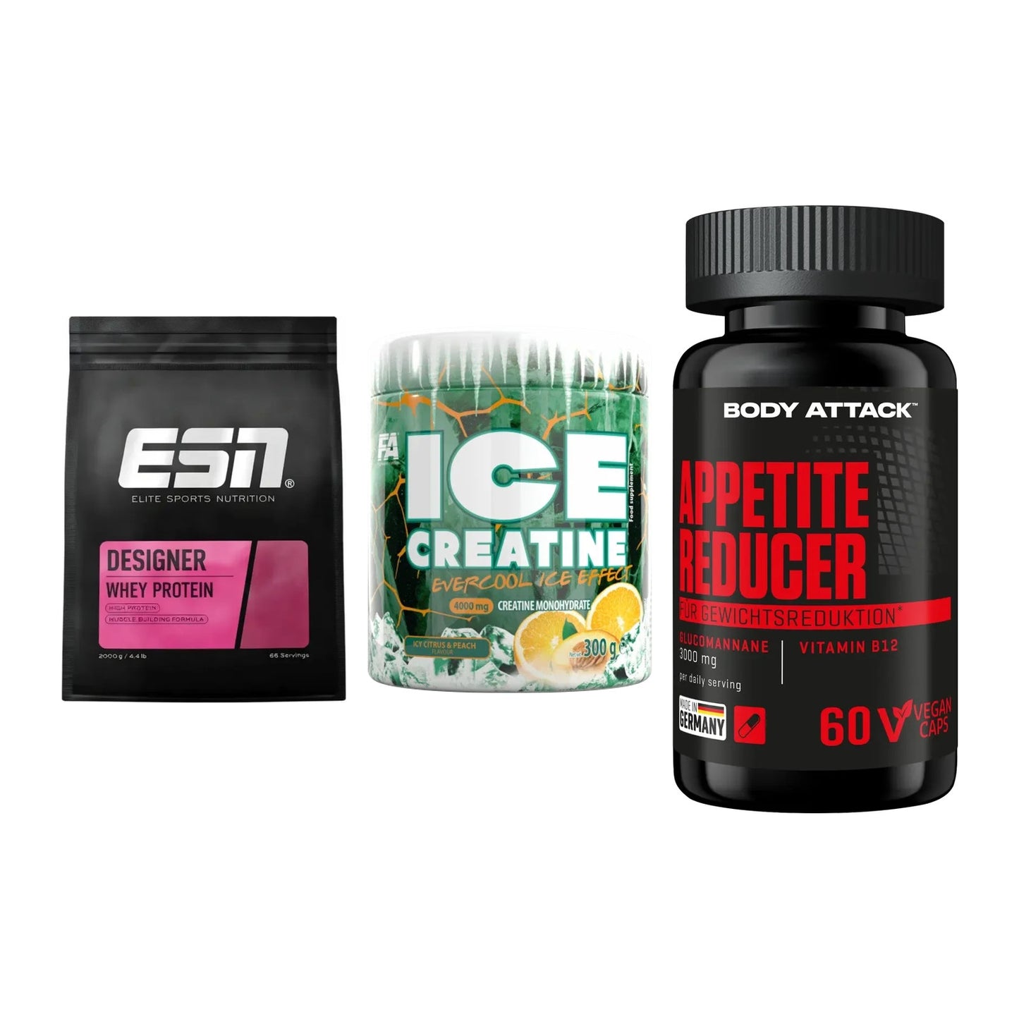 Definitionsphase-Set: ESN Designer + FA Nutrition + Body Attack – alle enthaltenen Artikel