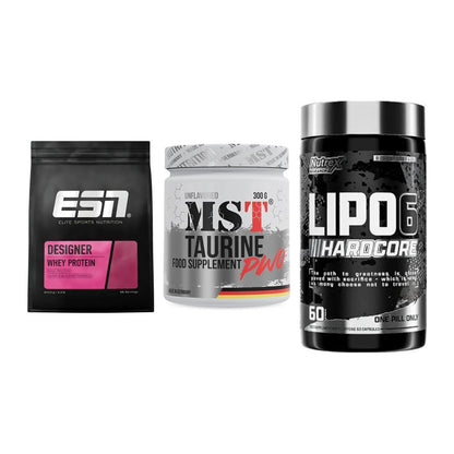 Definitionsphase-Set: ESN Designer + MST Taurine + Nutrex Lipo 6 – alle enthaltenen Artikel