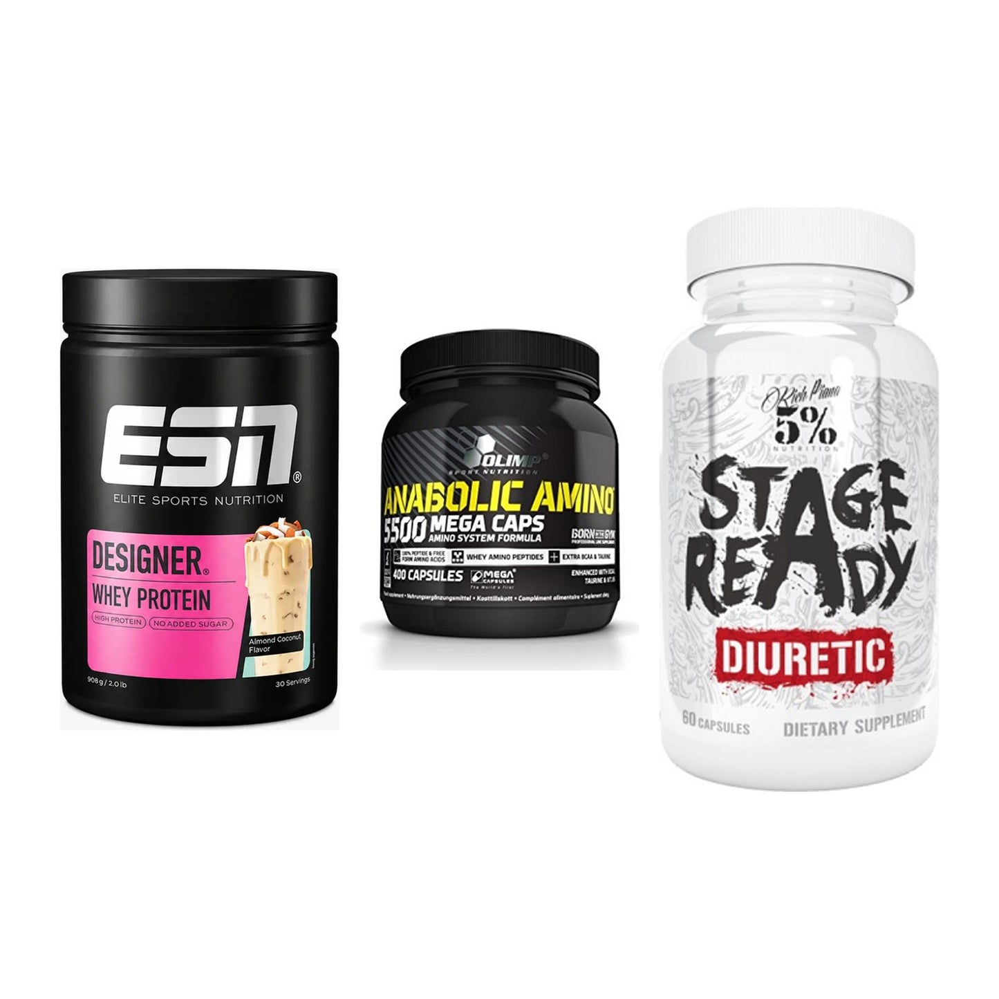 Definitionsphase-Set: ESN Designer + Olimp Anabolic + 5% Nutrition – alle enthaltenen Artikel