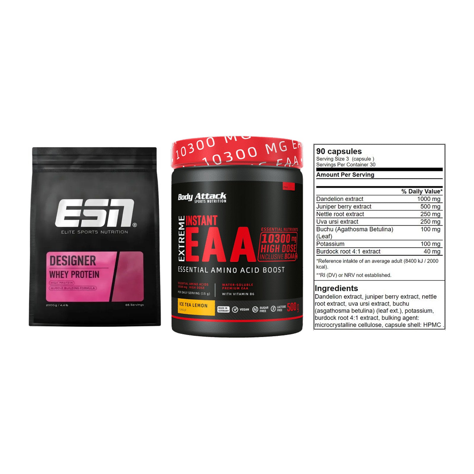 Definitionsphase-Set: ESN Designer + Body Attack + GN Shred Cuts – alle enthaltenen Artikel