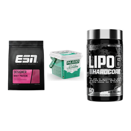 Definitionsphase-Set: ESN Designer + INLEAD L-Gluta + Nutrex Lipo 6 – alle enthaltenen Artikel