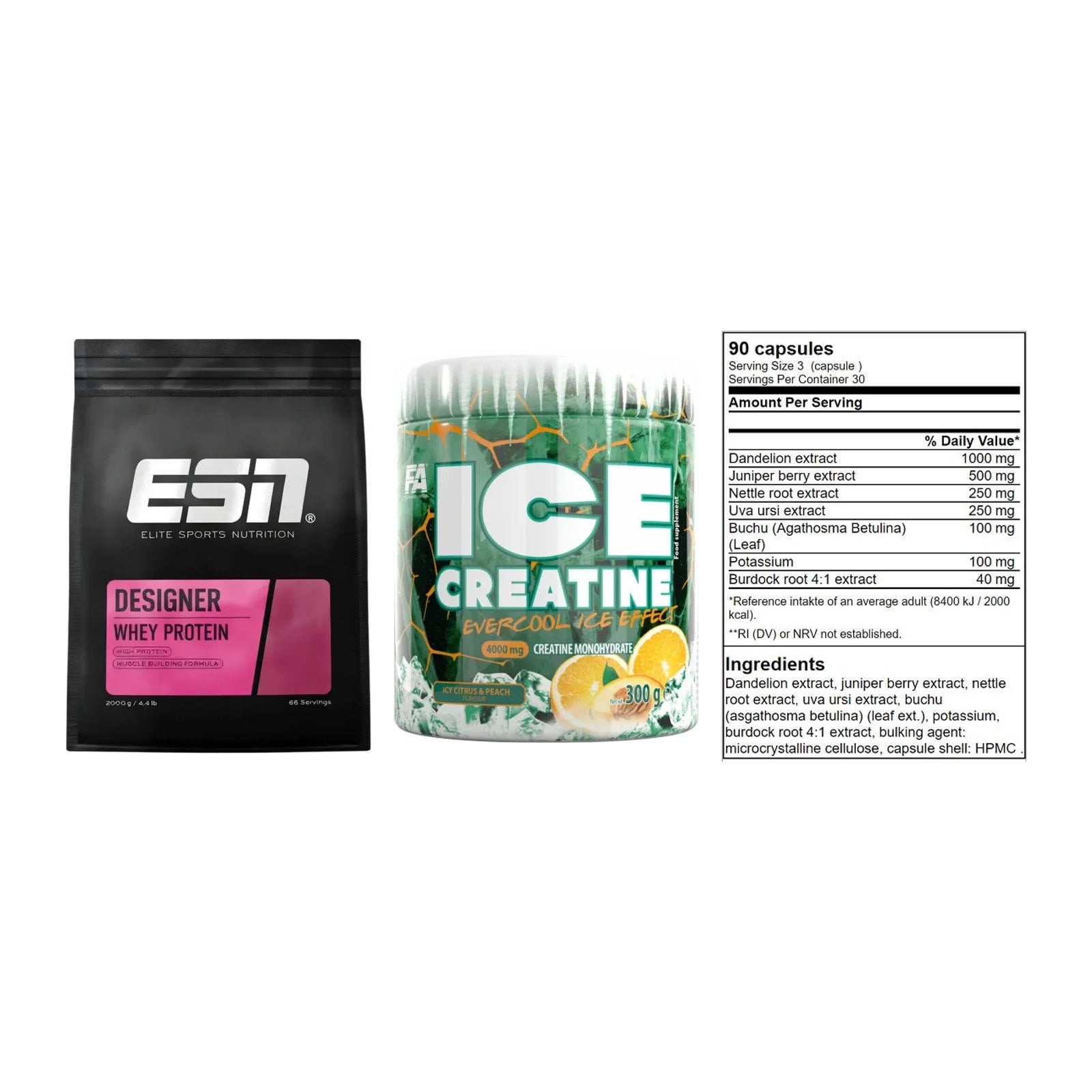 Definitionsphase-Set: ESN Designer + FA Nutrition + GN Shred Cuts – alle enthaltenen Artikel