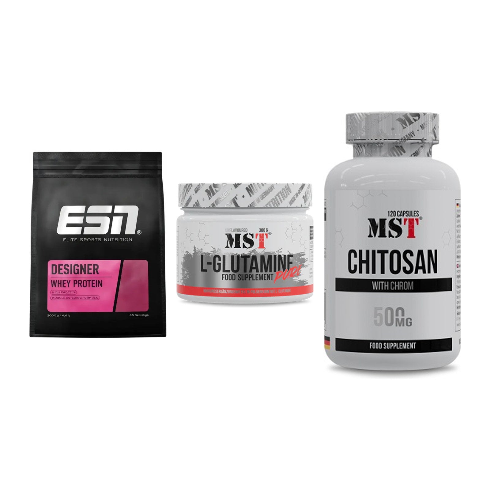 Definitionsphase-Set: ESN Designer + MST Glutamine + MST Chitosan – alle enthaltenen Artikel