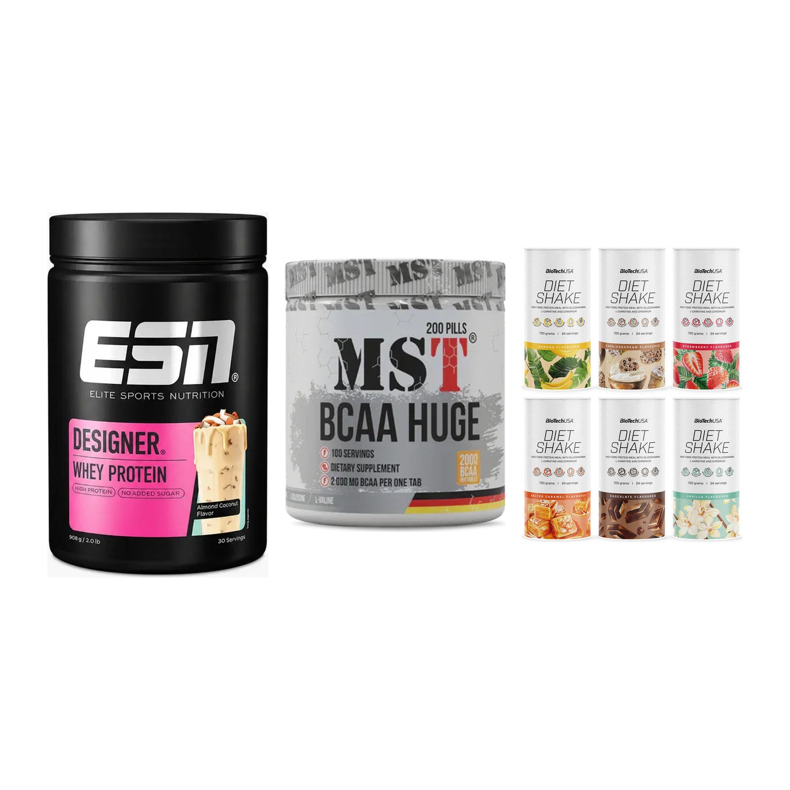 Definitionsphase-Set: ESN Designer + MST BCAA Huge + BioTech Diet – alle enthaltenen Artikel