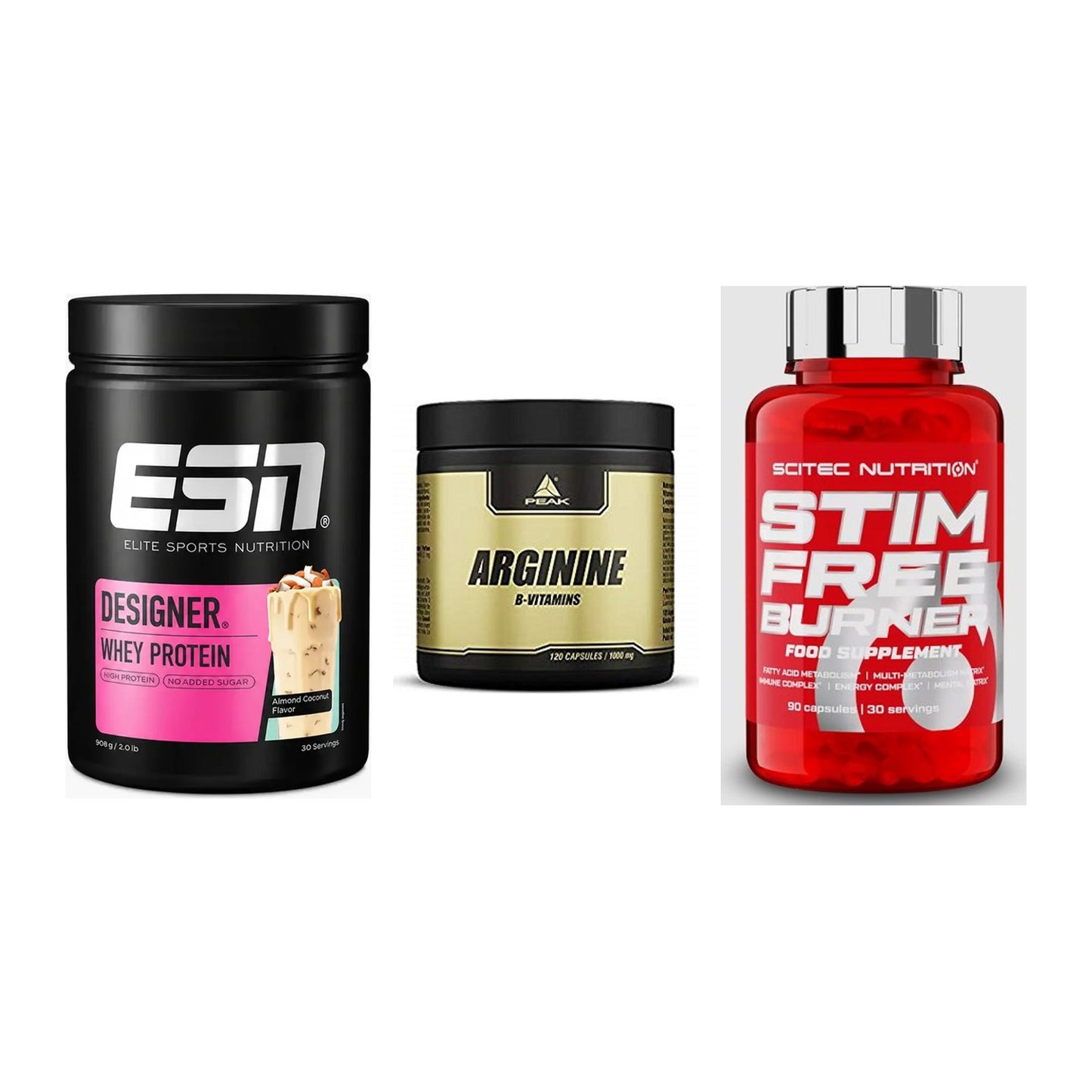 Definitionsphase-Set: ESN Designer + Peak Arginin + Scitec Stim – alle enthaltenen Artikel