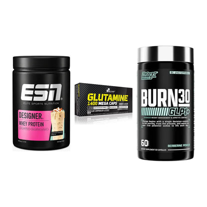 Definitionsphase-Set: ESN Designer + Olimp L-Glutam + Nutrex Burn 30 – alle enthaltenen Artikel