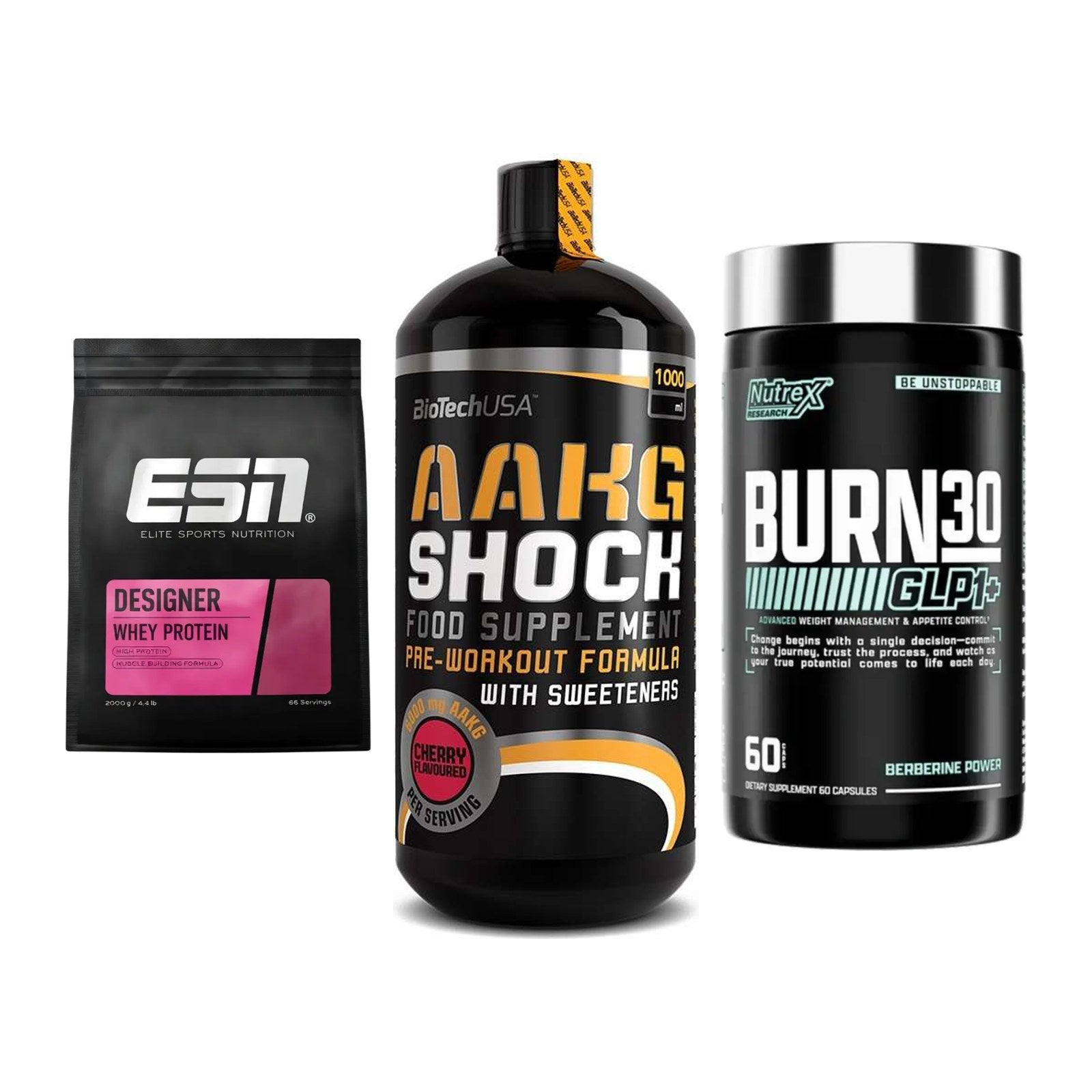 Definitionsphase-Set: ESN Designer + BioTech AAKG + Nutrex Burn 30 – alle enthaltenen Artikel