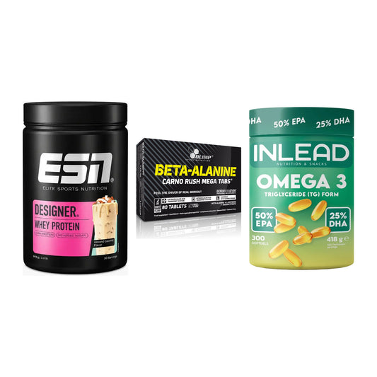 Definitionsphase-Set: ESN Designer + Olimp Beta-Ala + INLEAD Omega-3 – alle enthaltenen Artikel