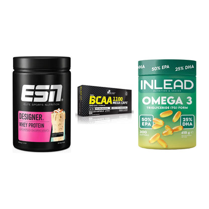Definitionsphase-Set: ESN Designer + Olimp BCAA + INLEAD Omega-3 – alle enthaltenen Artikel