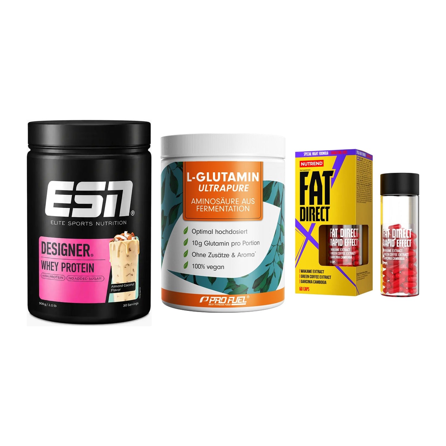 Definitionsphase-Set: ESN Designer + ProFuel Glutam + Nutrend Fat – alle enthaltenen Artikel
