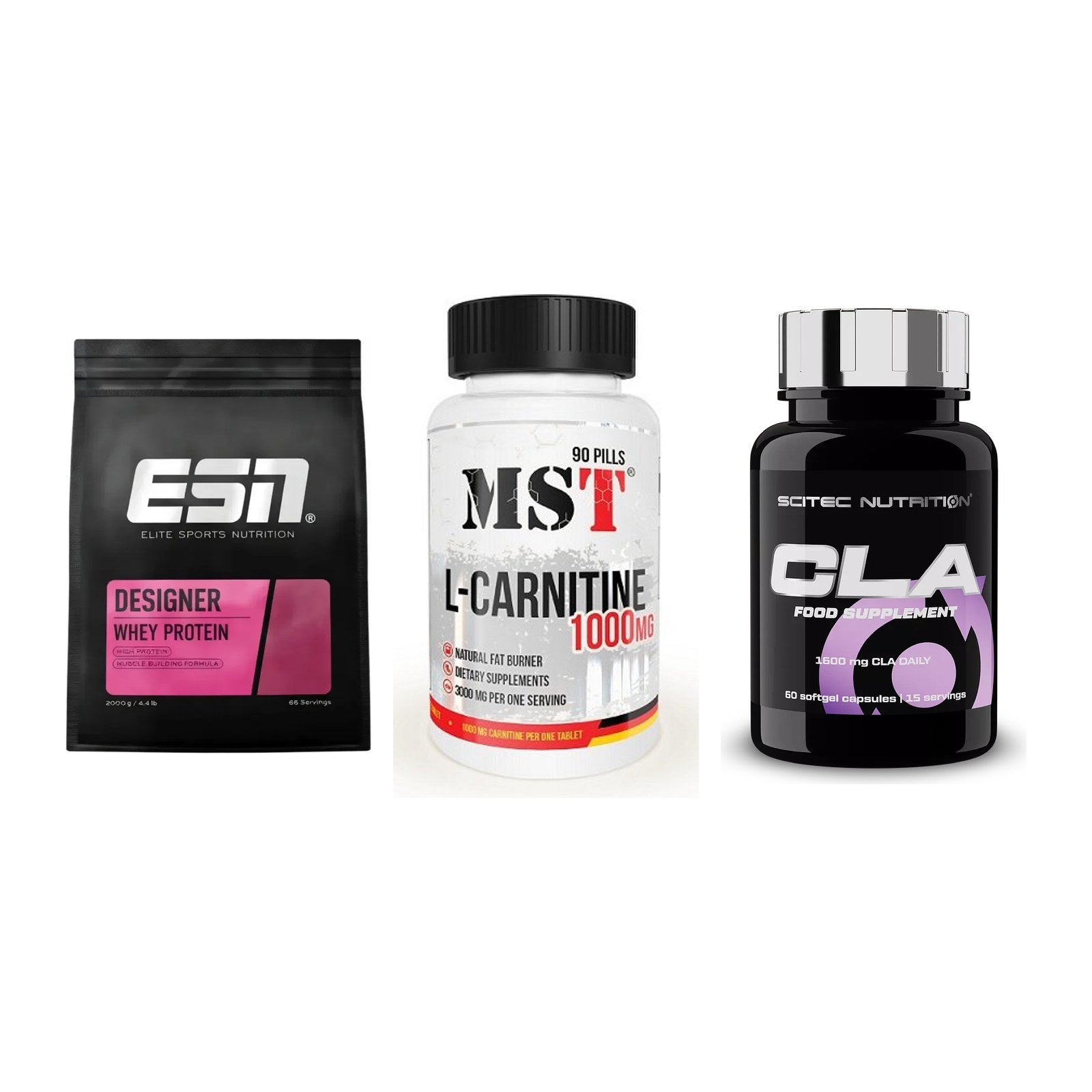 Definitionsphase-Set: ESN Designer + MST L-Carnitin + Scitec CLA – alle enthaltenen Artikel