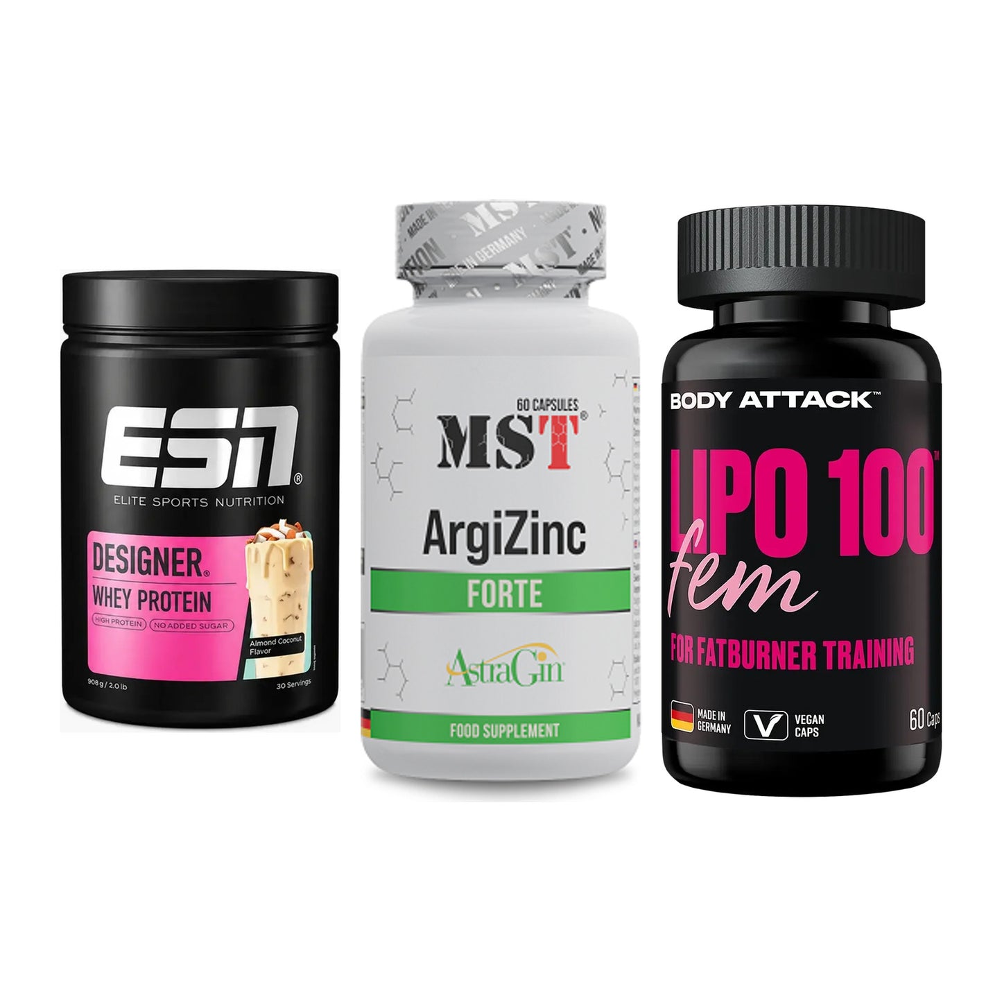 Definitionsphase-Set: ESN Designer + MST ArgiZinc + Body Attack – alle enthaltenen Artikel