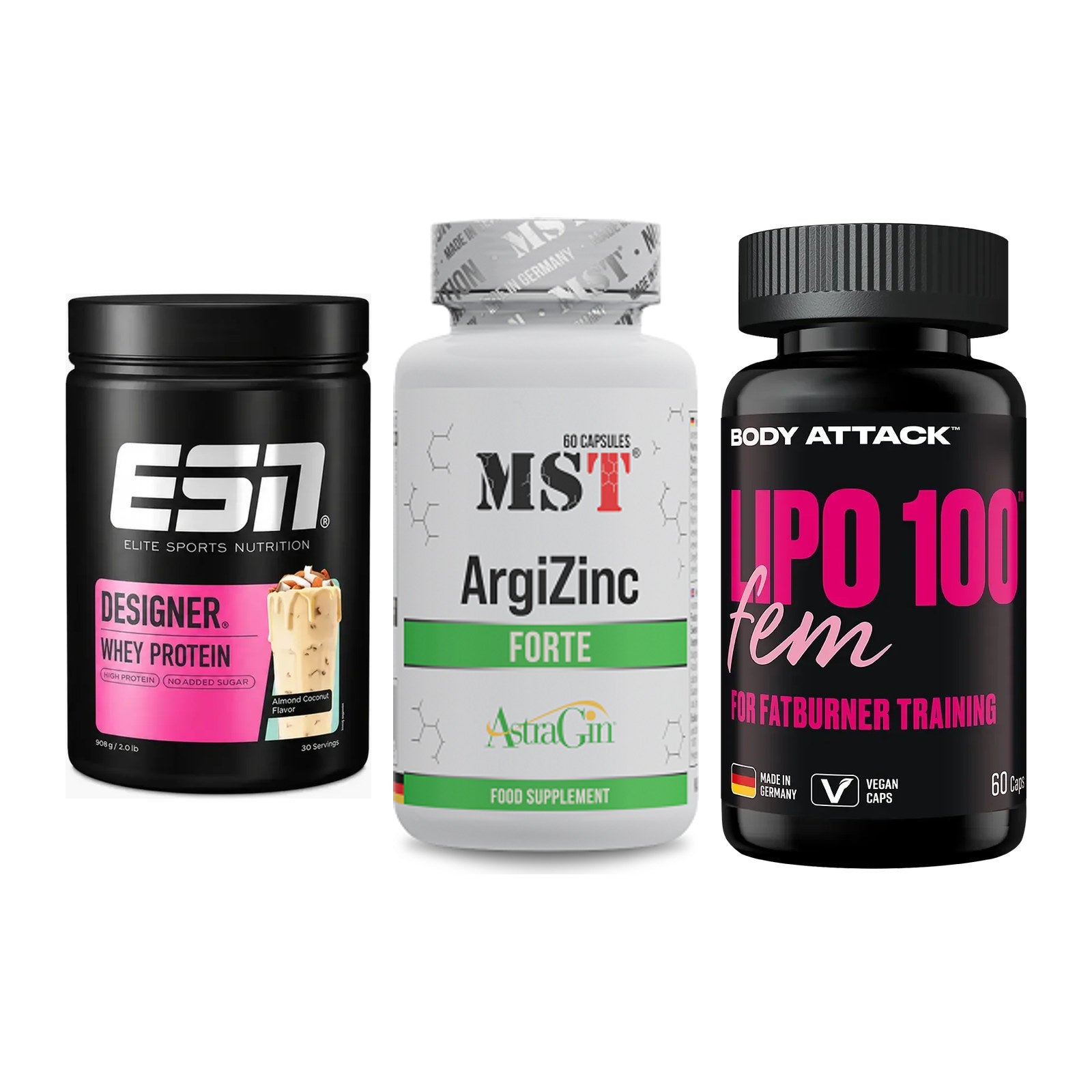 Definitionsphase-Set: ESN Designer + MST ArgiZinc + Body Attack – alle enthaltenen Artikel