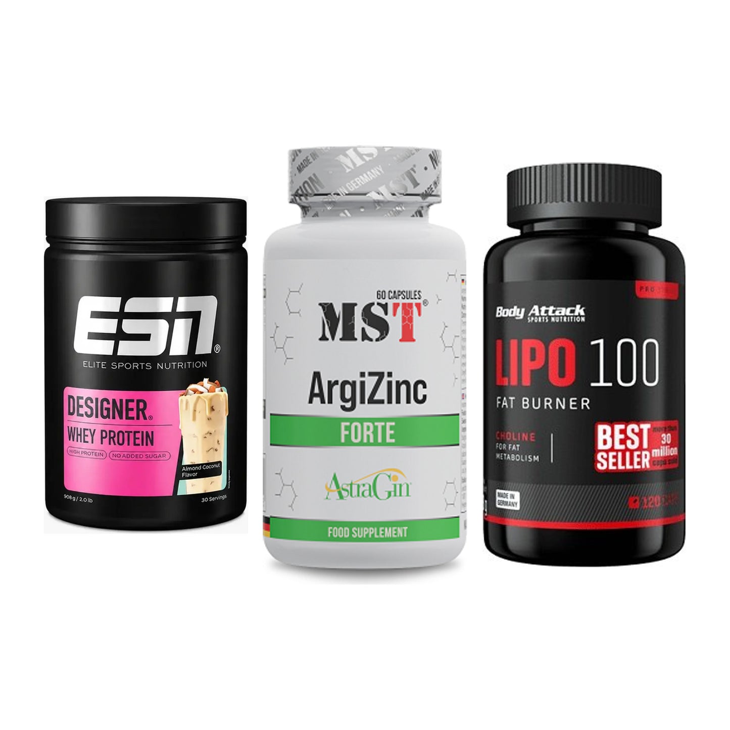 Definitionsphase-Set: ESN Designer + MST ArgiZinc + Body Attack – alle enthaltenen Artikel