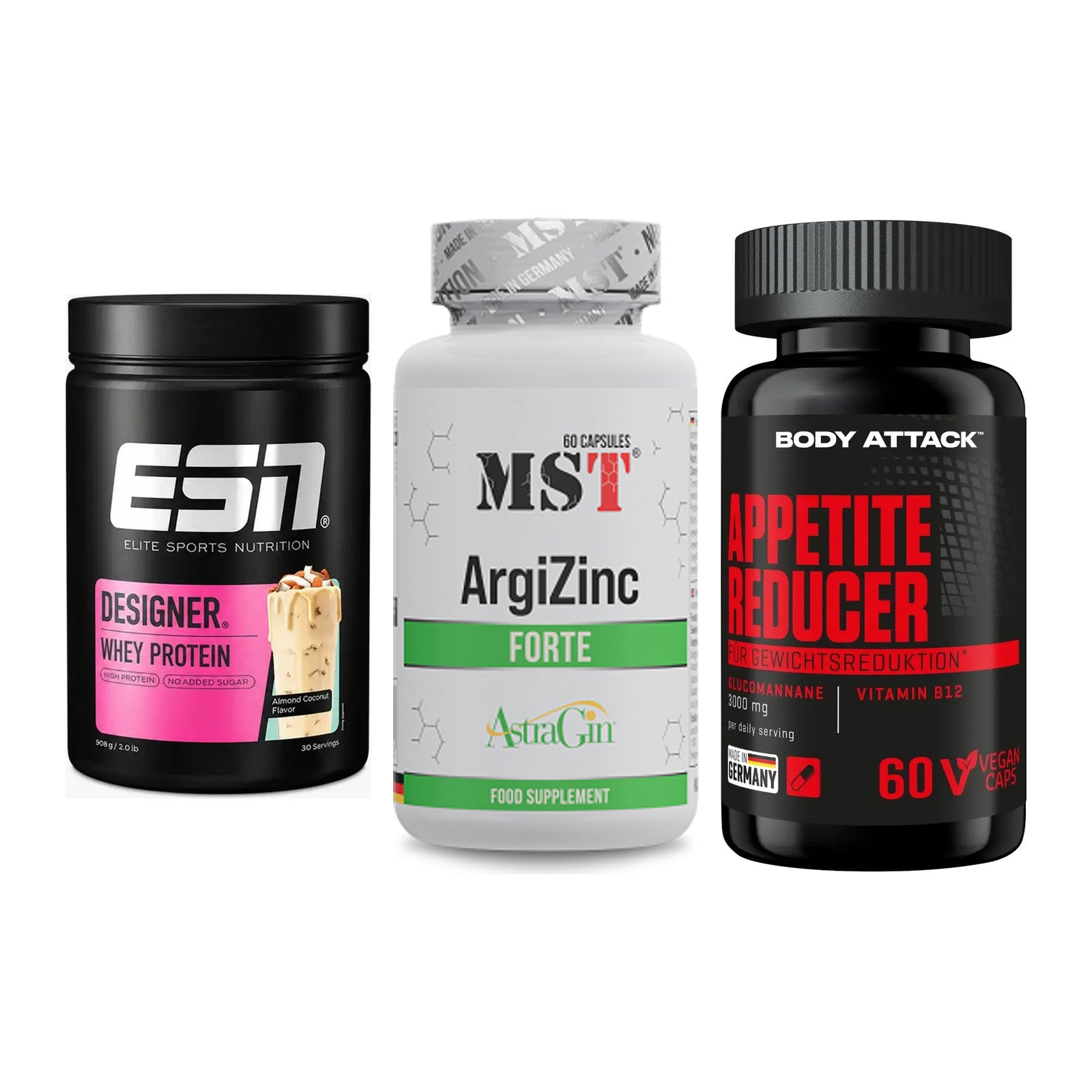 Definitionsphase-Set: ESN Designer + MST ArgiZinc + Body Attack – alle enthaltenen Artikel