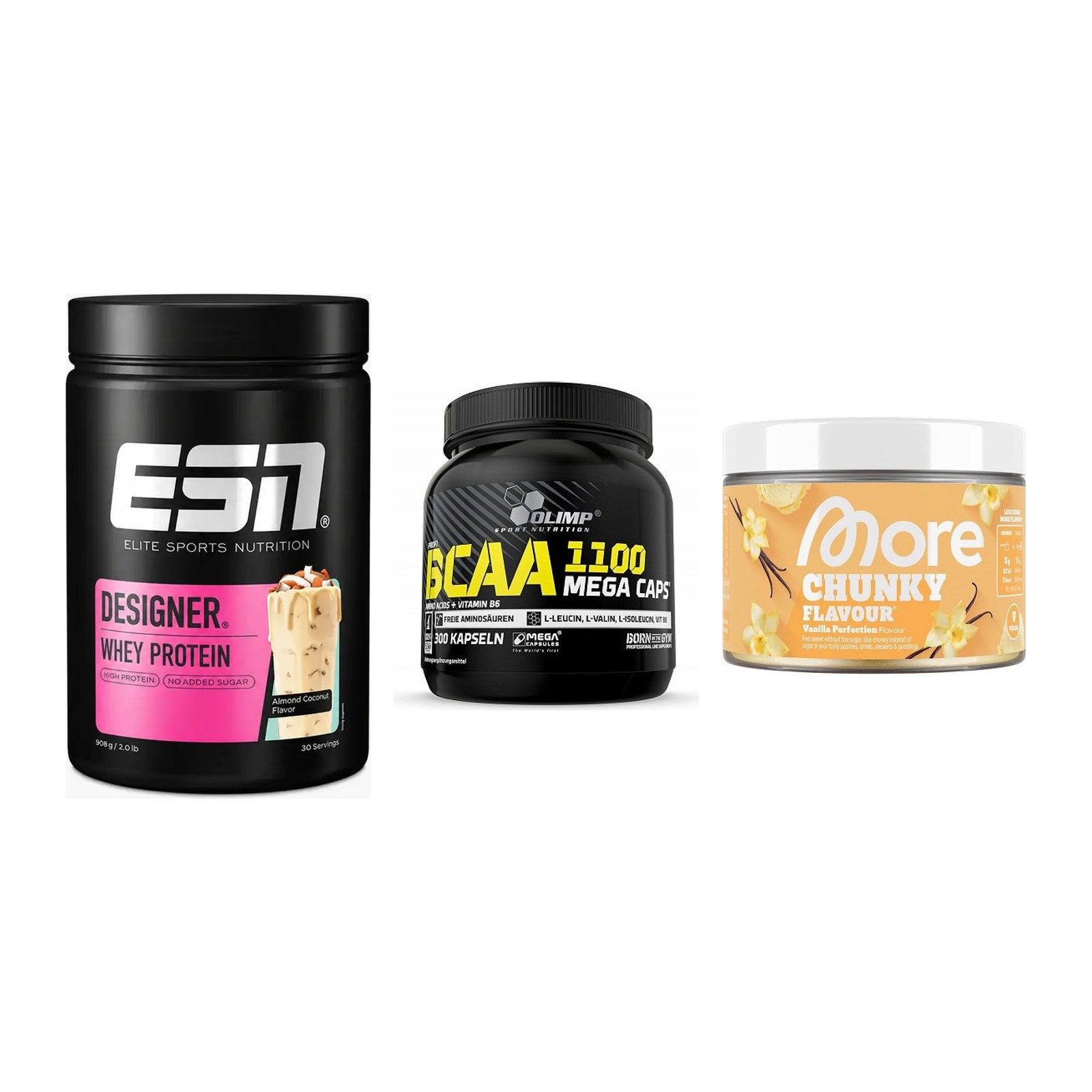 Definitionsphase-Set: ESN Designer + Olimp BCAA + More Nutrition – alle enthaltenen Artikel