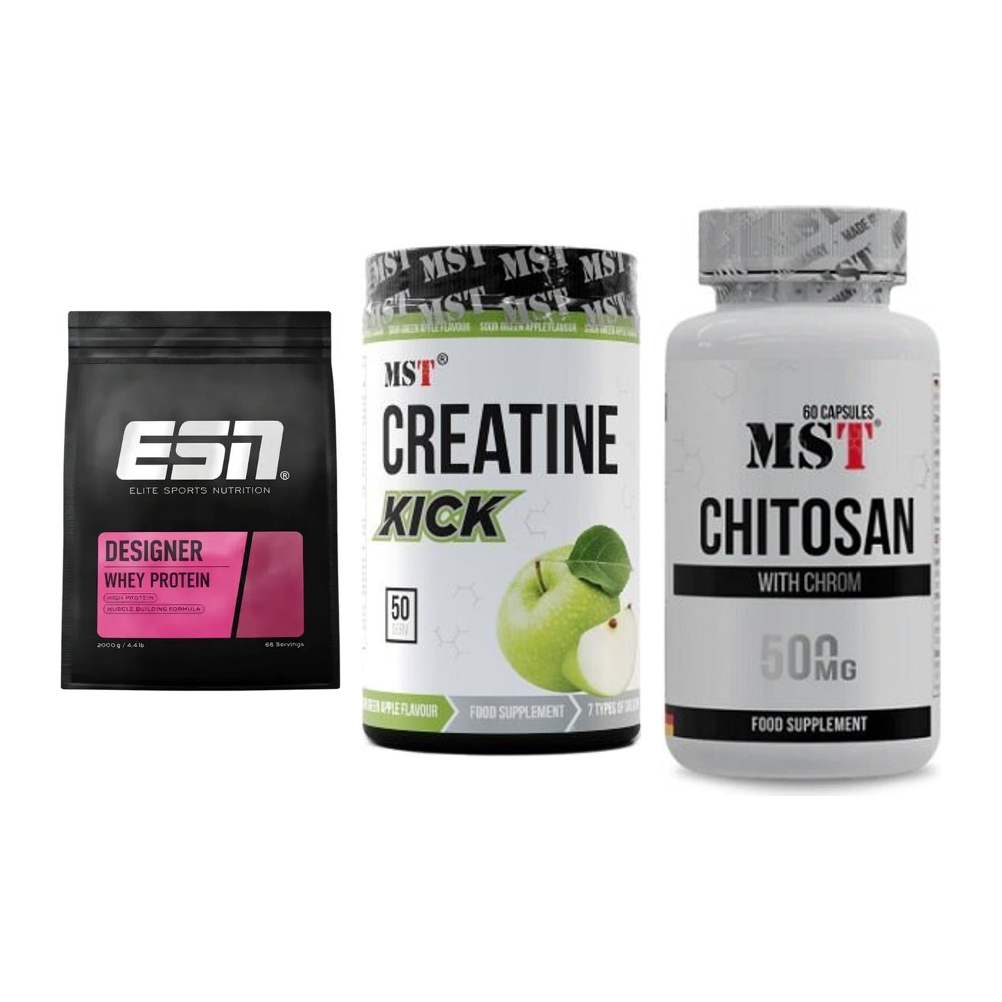 Definitionsphase-Set: ESN Designer + MST Creatine + MST Chitosan – alle enthaltenen Artikel
