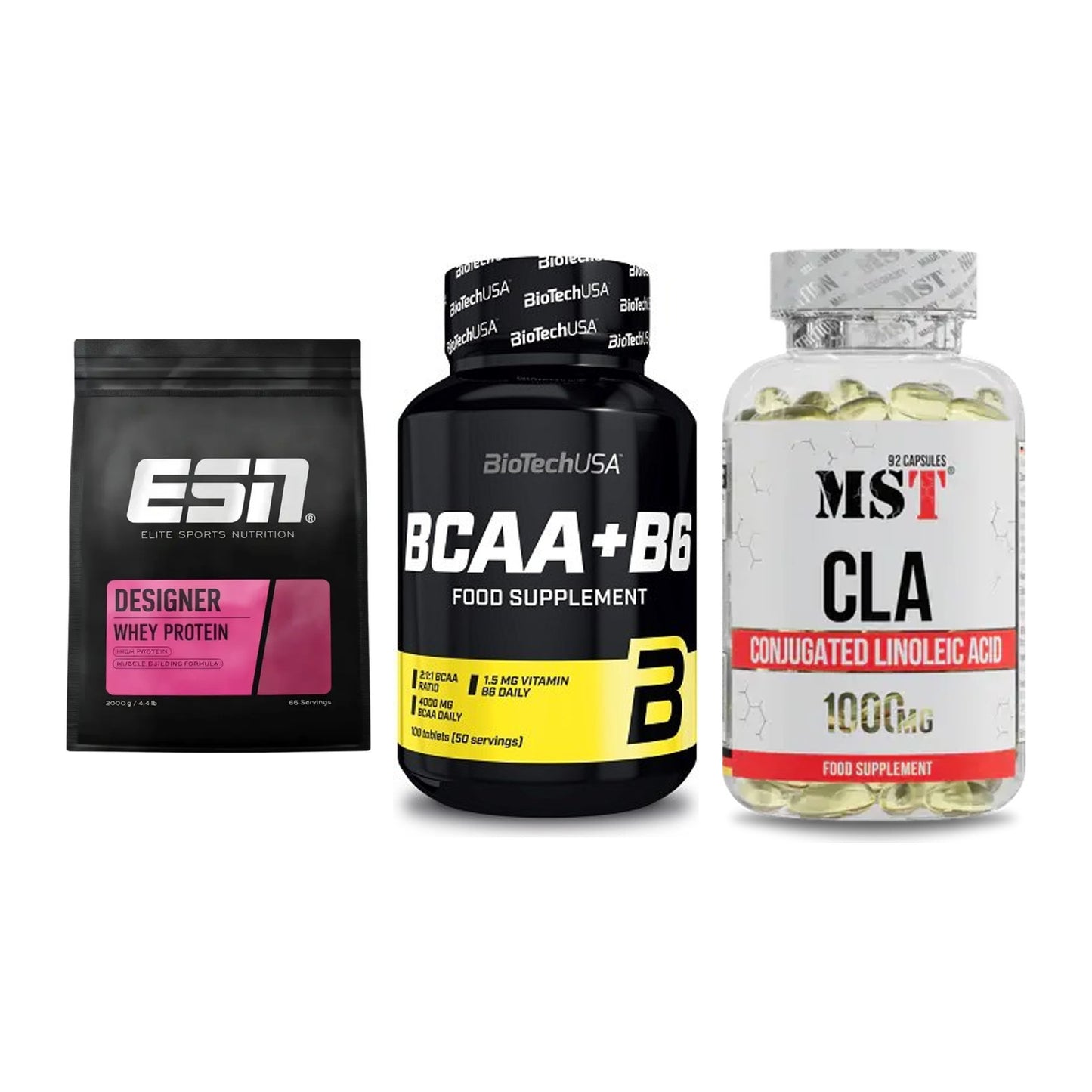 Definitionsphase-Set: ESN Designer + BioTech BCAA+B + MST CLA 1000mg – alle enthaltenen Artikel