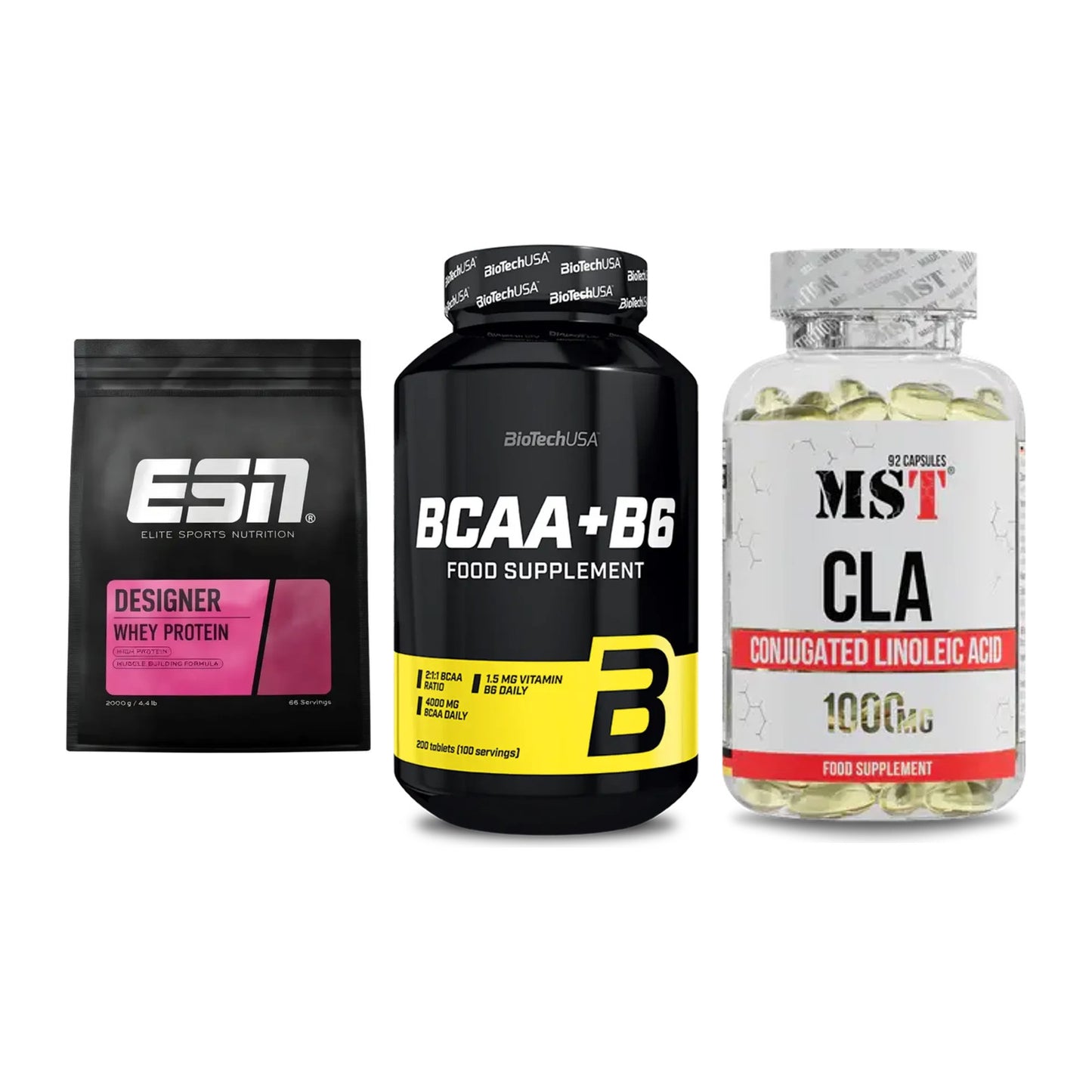 Definitionsphase-Set: ESN Designer + BioTech BCAA+B + MST CLA 1000mg – alle enthaltenen Artikel
