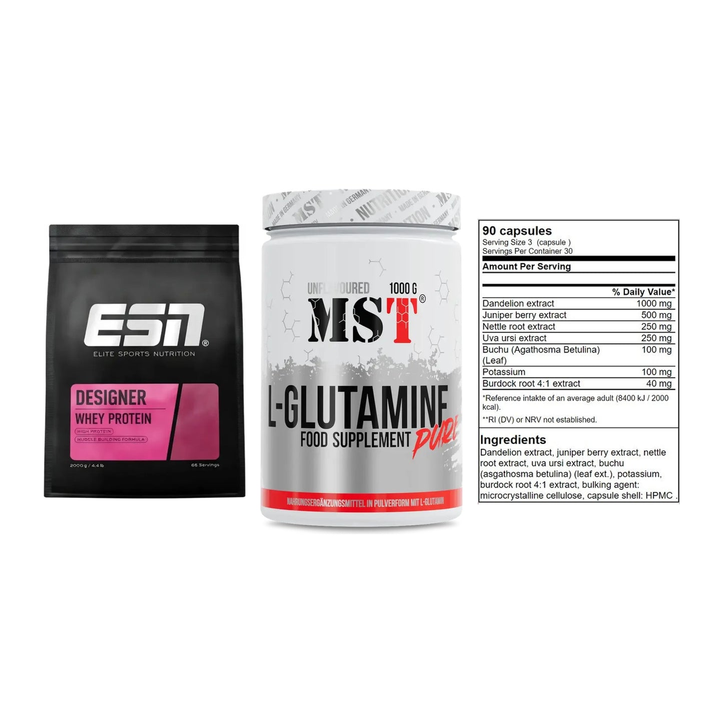 Definitionsphase-Set: ESN Designer + MST Glutamine + GN Shred Cuts – alle enthaltenen Artikel