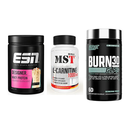Definitionsphase-Set: ESN Designer + MST L-Carnitin + Nutrex Burn 30 – alle enthaltenen Artikel