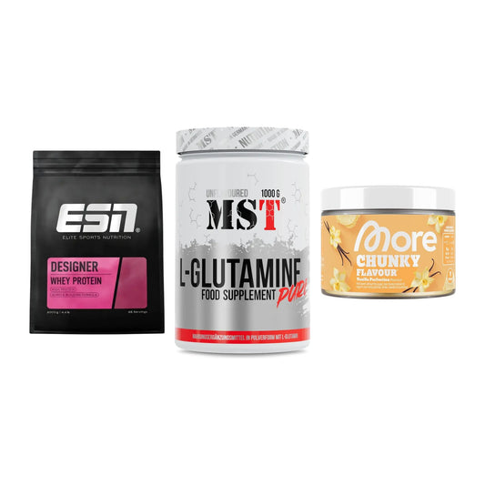 Definitionsphase-Set: ESN Designer + MST Glutamine + More Nutrition – alle enthaltenen Artikel