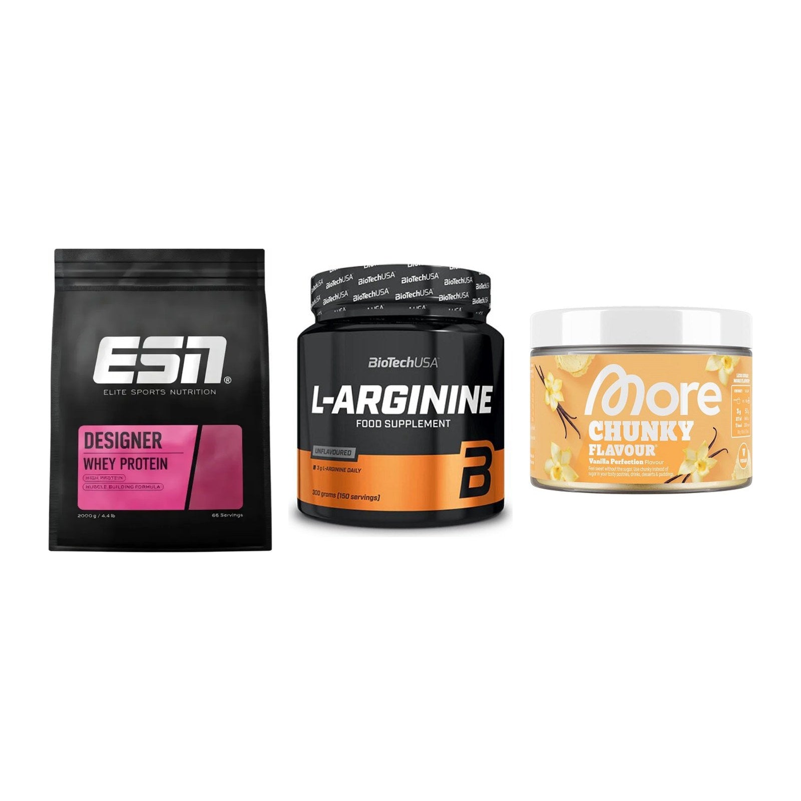 Definitionsphase-Set: ESN Designer + BioTech L-Argi + More Nutrition – alle enthaltenen Artikel