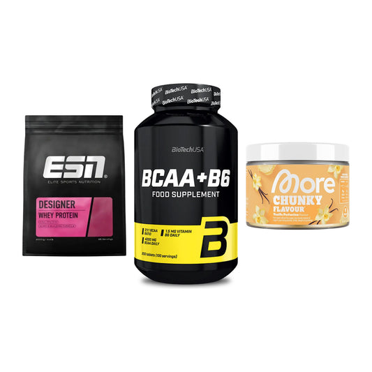 Definitionsphase-Set: ESN Designer + BioTech BCAA+B + More Nutrition – alle enthaltenen Artikel