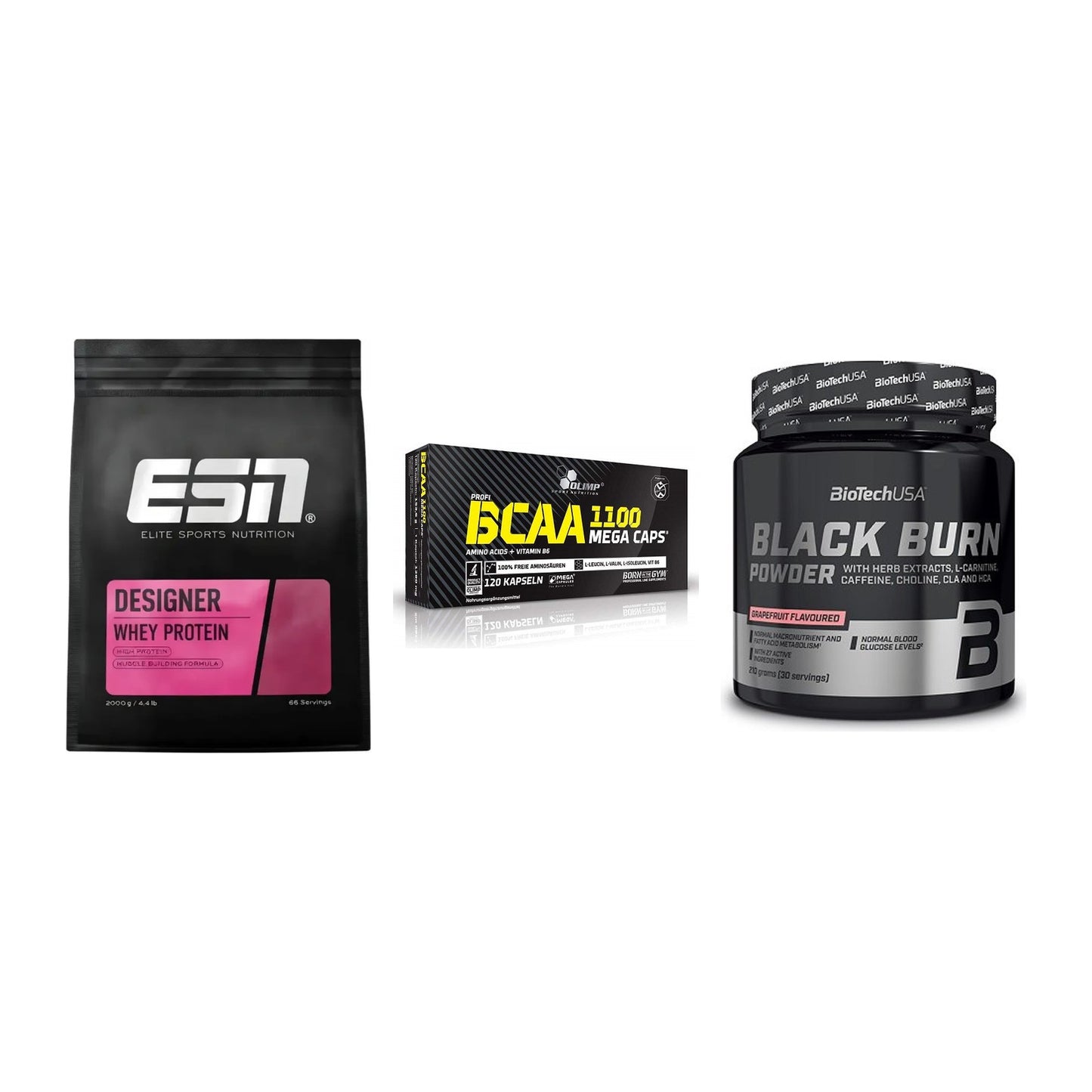 Definitionsphase-Set: ESN Designer + Olimp BCAA + BioTech Black – alle enthaltenen Artikel