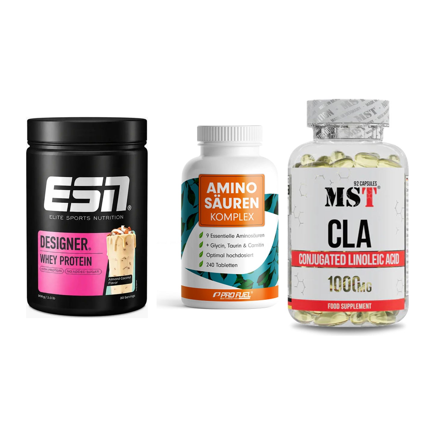 Definitionsphase-Set: ESN Designer + ProFuel Aminos + MST CLA 1000mg – alle enthaltenen Artikel