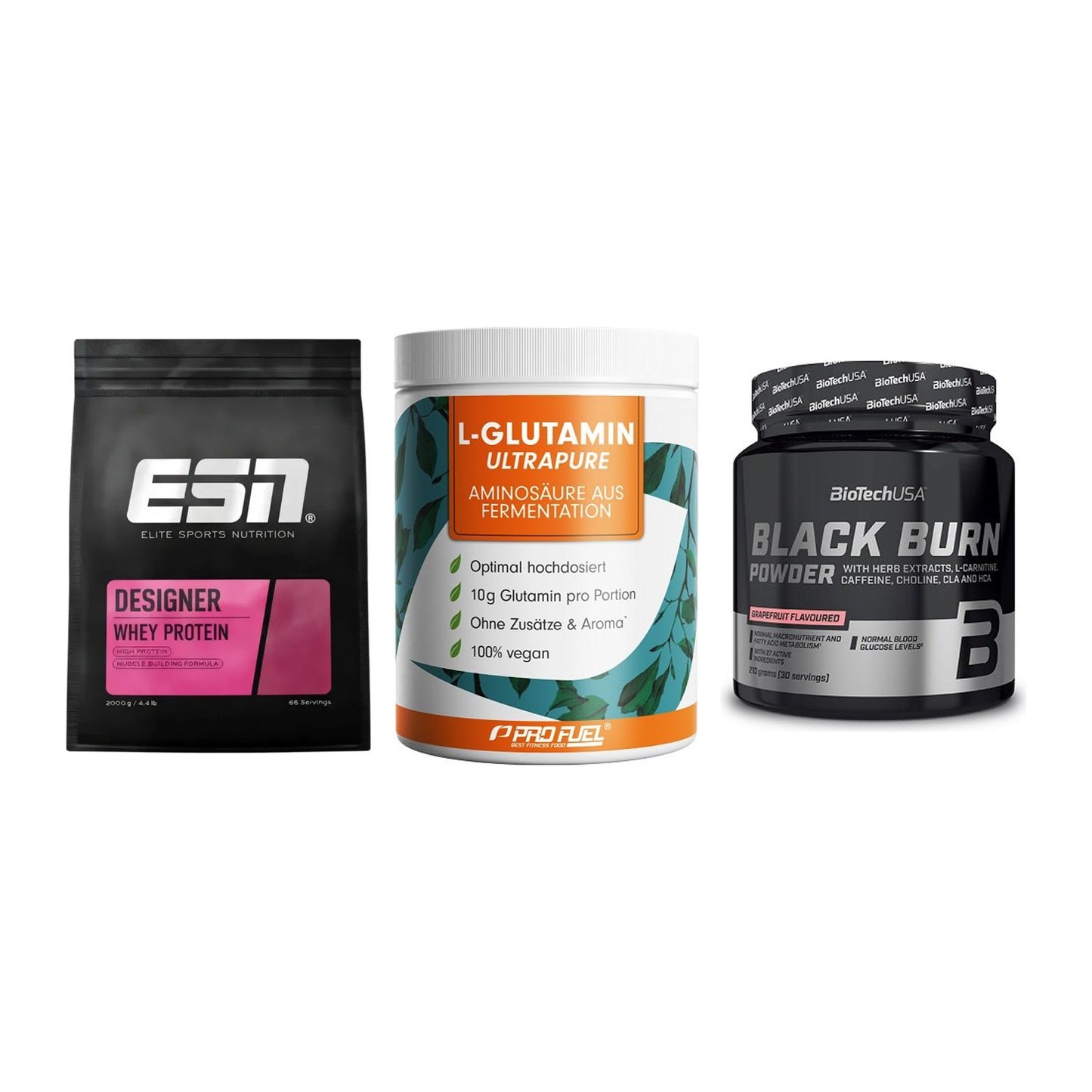 Definitionsphase-Set: ESN Designer + ProFuel Glutam + BioTech Black – alle enthaltenen Artikel