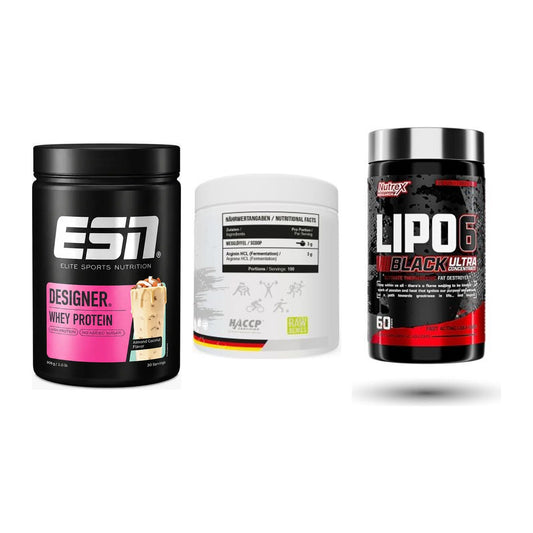 Definitionsphase-Set: ESN Designer + MST Arginine + Nutrex Lipo 6 – alle enthaltenen Artikel