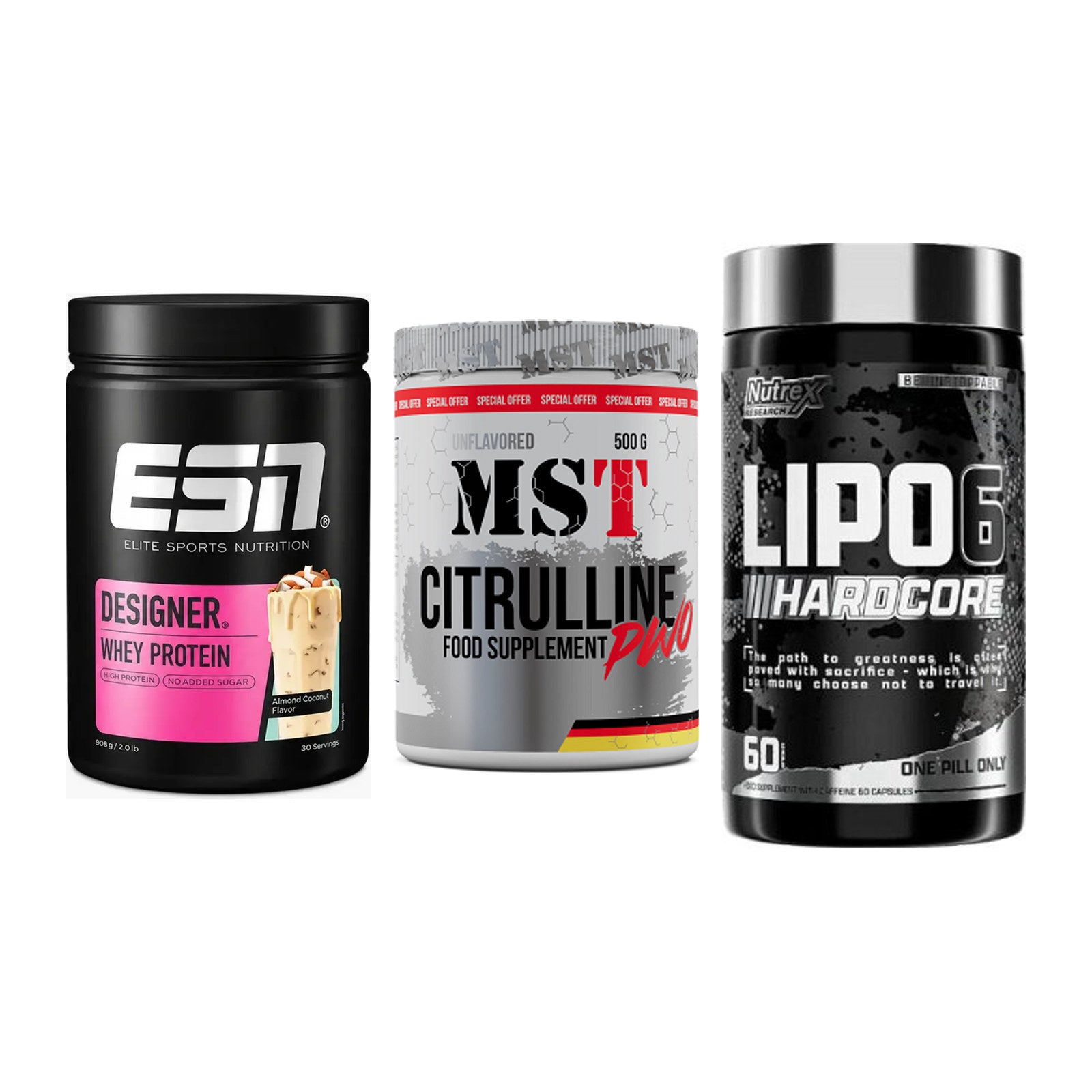 Definitionsphase-Set: ESN Designer + MST Citrulline + Nutrex Lipo 6 – alle enthaltenen Artikel