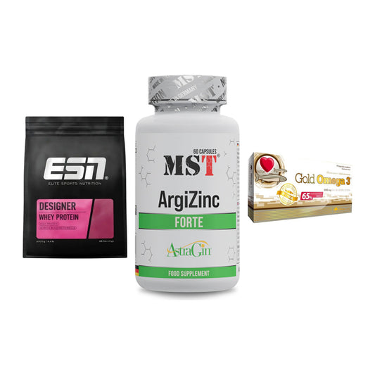 Definitionsphase-Set: ESN Designer + MST ArgiZinc + Olimp Omega 3 – alle enthaltenen Artikel