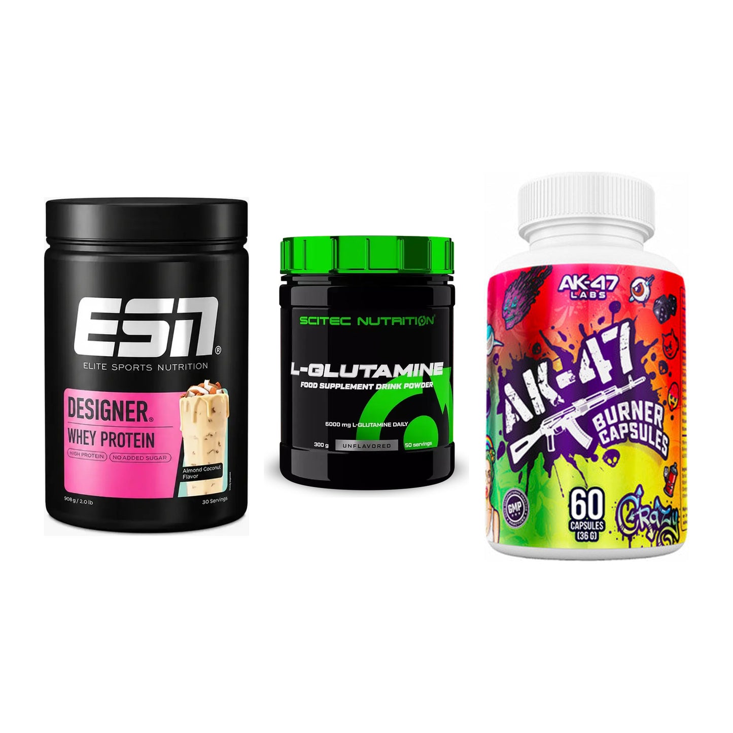 Definitionsphase-Set: ESN Designer + Scitec L-Gluta + AK47 Labs – alle enthaltenen Artikel