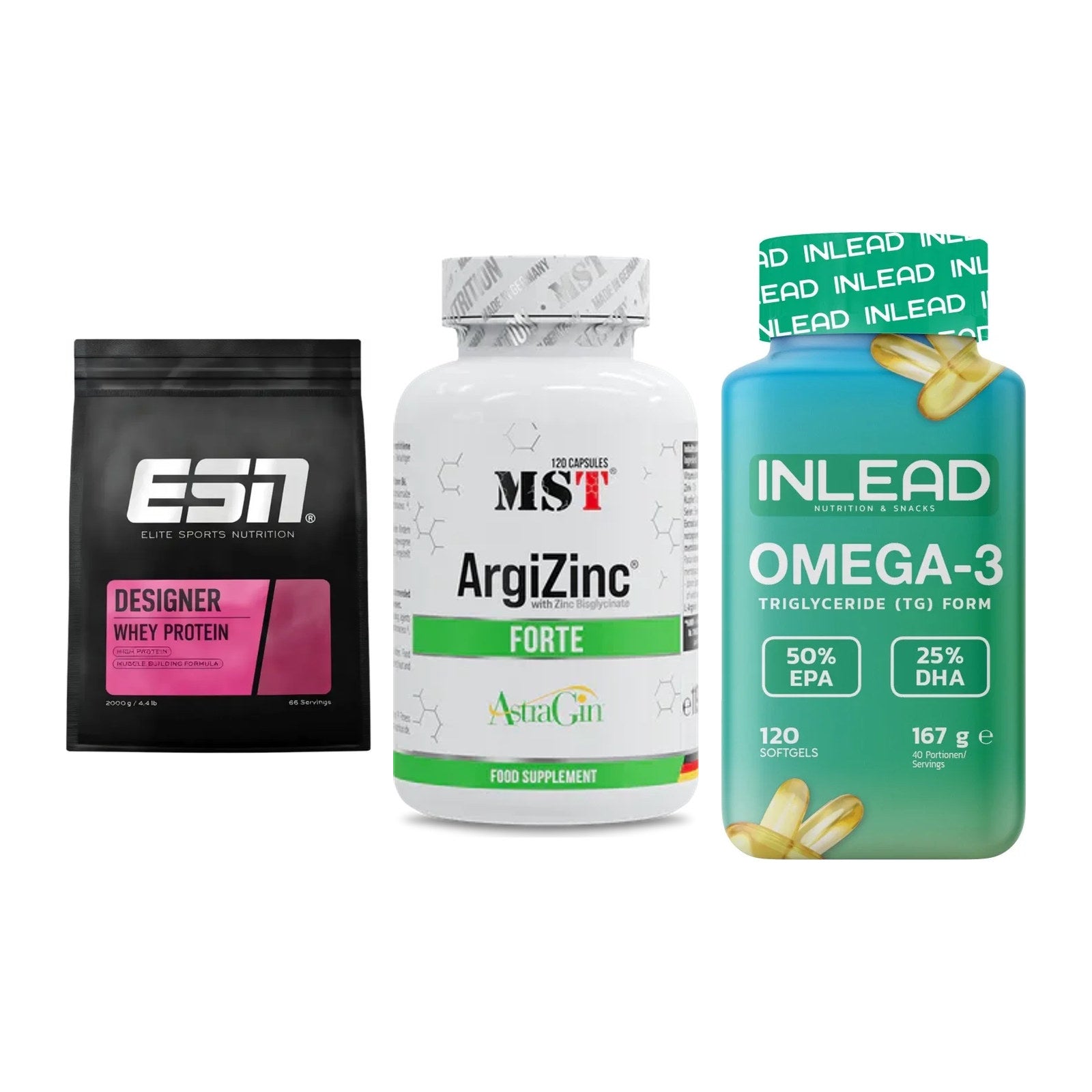 Definitionsphase-Set: ESN Designer + MST ArgiZinc + INLEAD Omega-3 – alle enthaltenen Artikel
