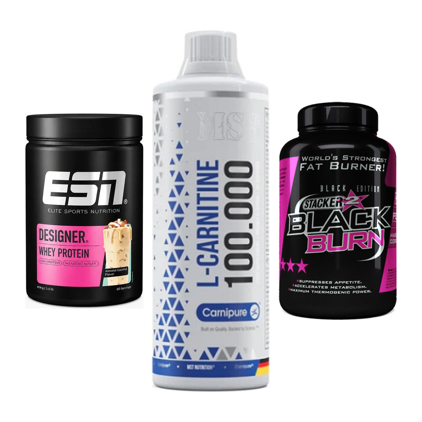 Definitionsphase-Set: ESN Designer + MST L-Carnitin + Stacker2 Black – alle enthaltenen Artikel